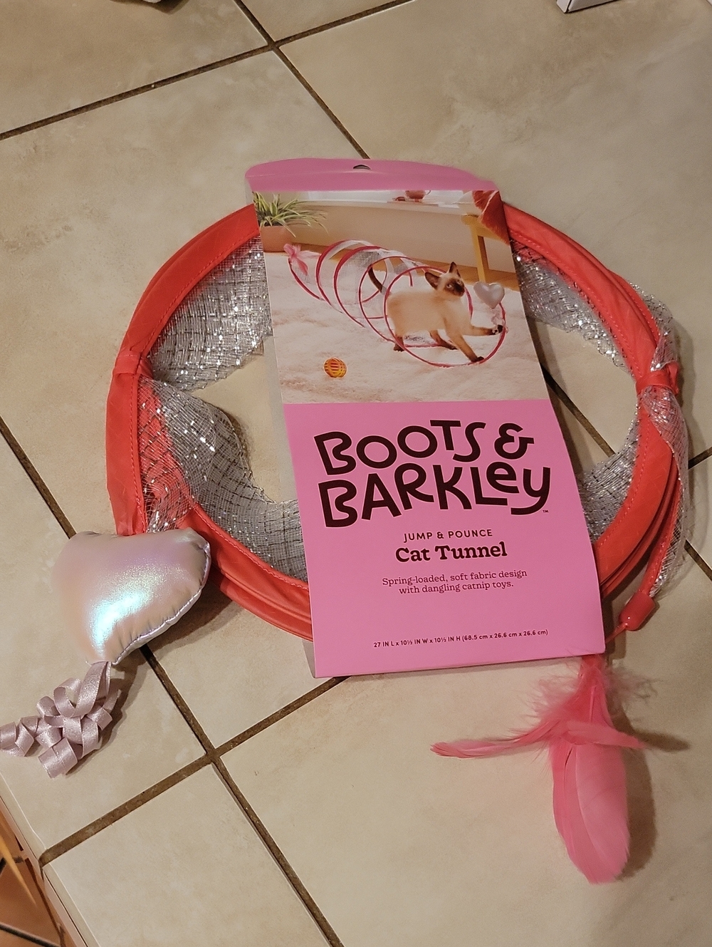 New Boots & Barkley Pink Jump & Pounce Cat Tunnel